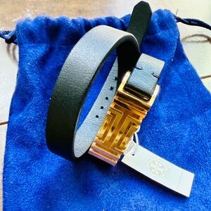 Tory Burch Black and Gold Geometric Bracelet for Fitbit